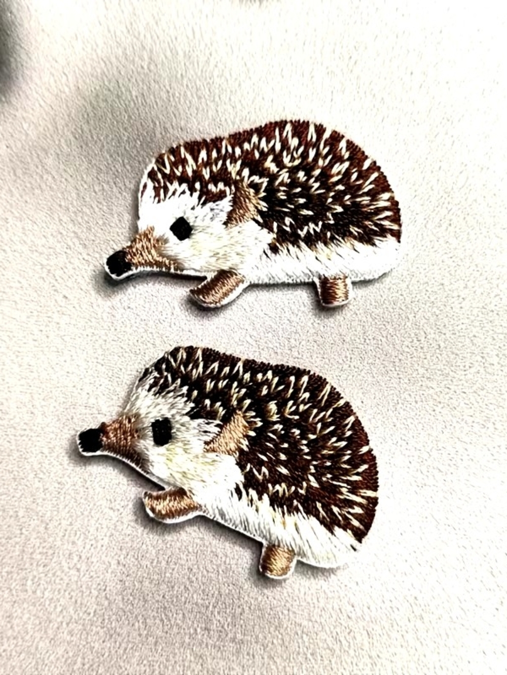2pc Cute Hedgehog Embroidered Patch Pair - Small Animals Embroidery